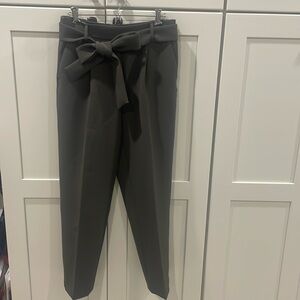 Halogen khaki green dress pants, size sm, detachable belt, taper leg